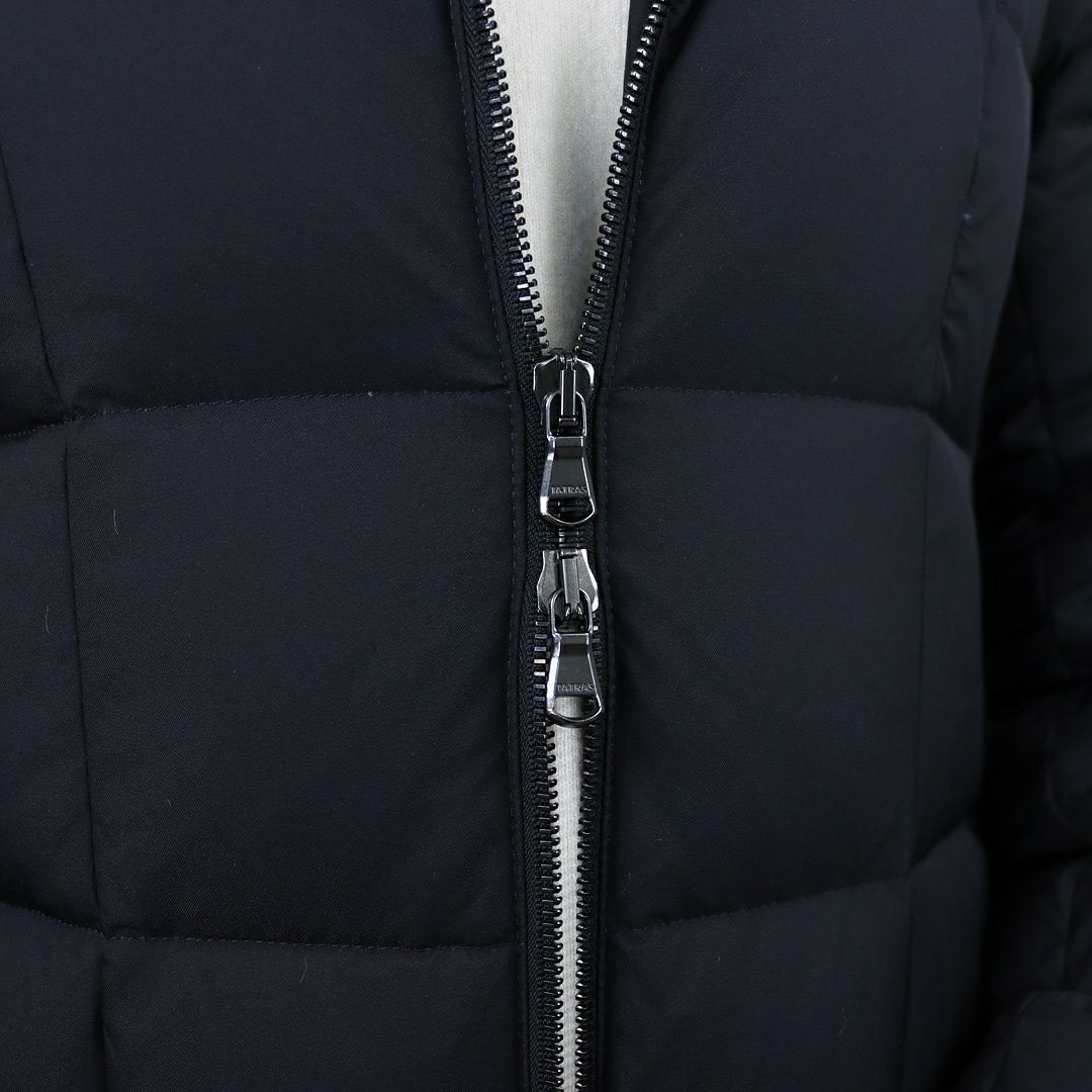 タトラス TATRAS レディース ロングダウン ダウンジャケット ファー ブロックステッチ ジップアップ フーディ― GANO ガノ LJXA0016013588 BLACK