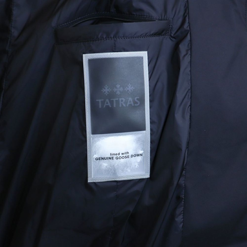 タトラス TATRAS レディース ロングダウン ダウンジャケット ファー ブロックステッチ ジップアップ フーディ― GANO ガノ LJXA0016013588 BLACK