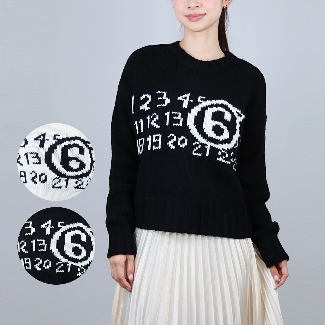 エムエムシックス メゾンマルジェラ MM6 MAISON MARGIELA キッズセーター レディースセーター ロゴニット MM6K49U-M60882