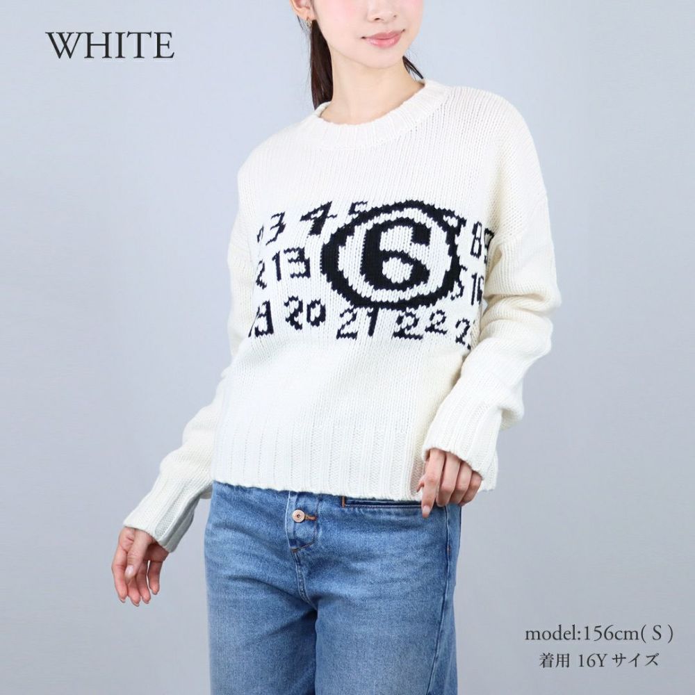エムエムシックス メゾンマルジェラ MM6 MAISON MARGIELA キッズセーター レディースセーター ロゴニット MM6K49U-M60882