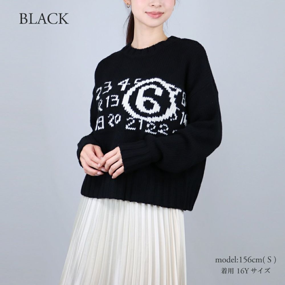 エムエムシックス メゾンマルジェラ MM6 MAISON MARGIELA キッズセーター レディースセーター ロゴニット MM6K49U-M60882