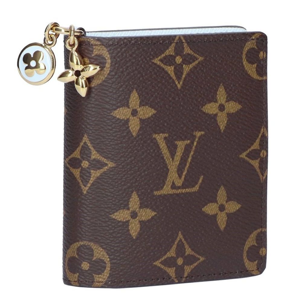 ルイヴィトン LOUIS VUITTON 折財布 二つ折財布 コンパクトウォレット モノグラム M14613 ポケットウォレット・LVチャーム アズールブルー