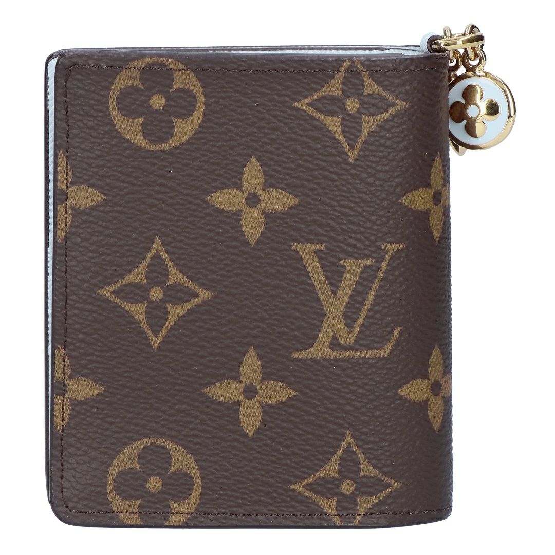 ルイヴィトン LOUIS VUITTON 折財布 二つ折財布 コンパクトウォレット モノグラム M14613 ポケットウォレット・LVチャーム アズールブルー