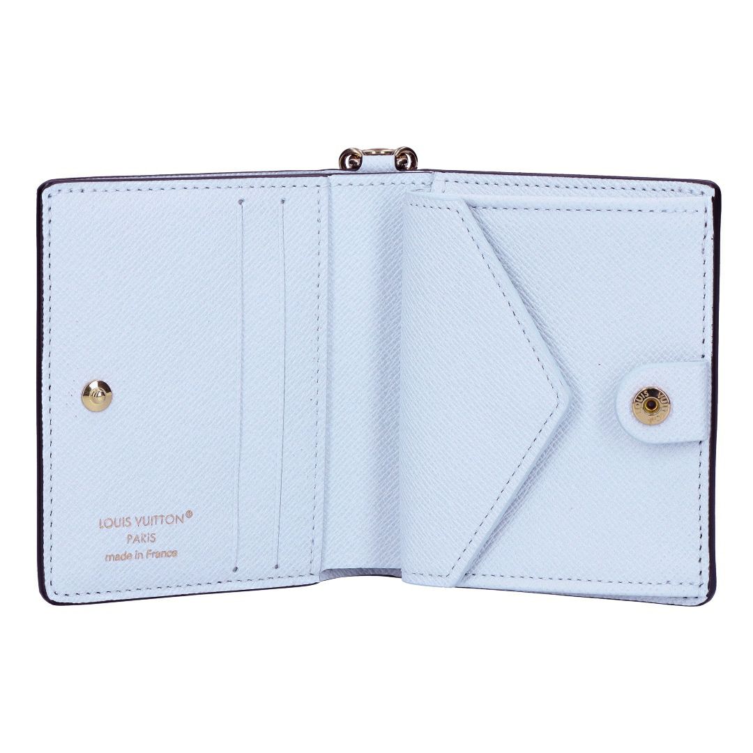 ルイヴィトン LOUIS VUITTON 折財布 二つ折財布 コンパクトウォレット モノグラム M14613 ポケットウォレット・LVチャーム アズールブルー