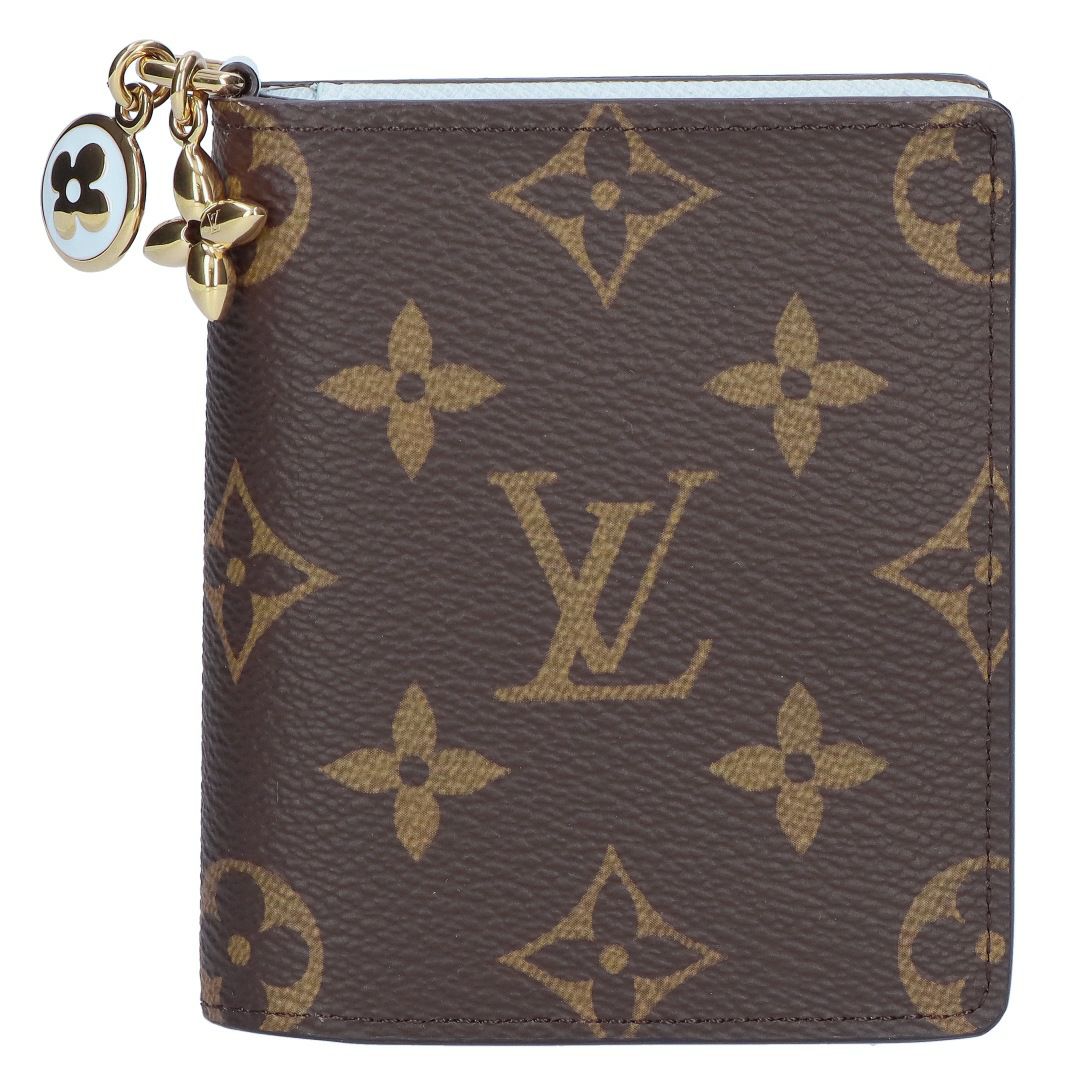 ルイヴィトン LOUIS VUITTON 折財布 二つ折財布 コンパクトウォレット モノグラム M14613 ポケットウォレット・LVチャーム アズールブルー