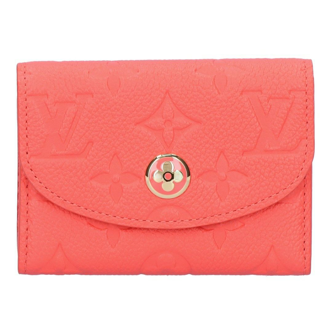 ルイヴィトン LOUIS VUITTON コインケース 小銭入れ ミニウォレット２つ折財布 アンプラント M14508 ポルトモネ・ロザリ スウィートコーラル