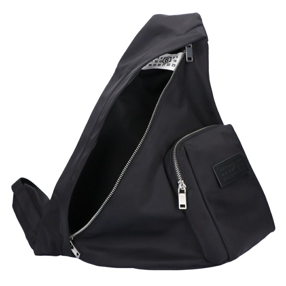 エムエムシックス メゾンマルジェラ MM6 MAISON MARGIELA ショルダーバッグ ボディバッグ クロスボディ ポケットナイロンスリングバッグ ジャパニーズ SB5WG0019P8504 T8013 BLACK