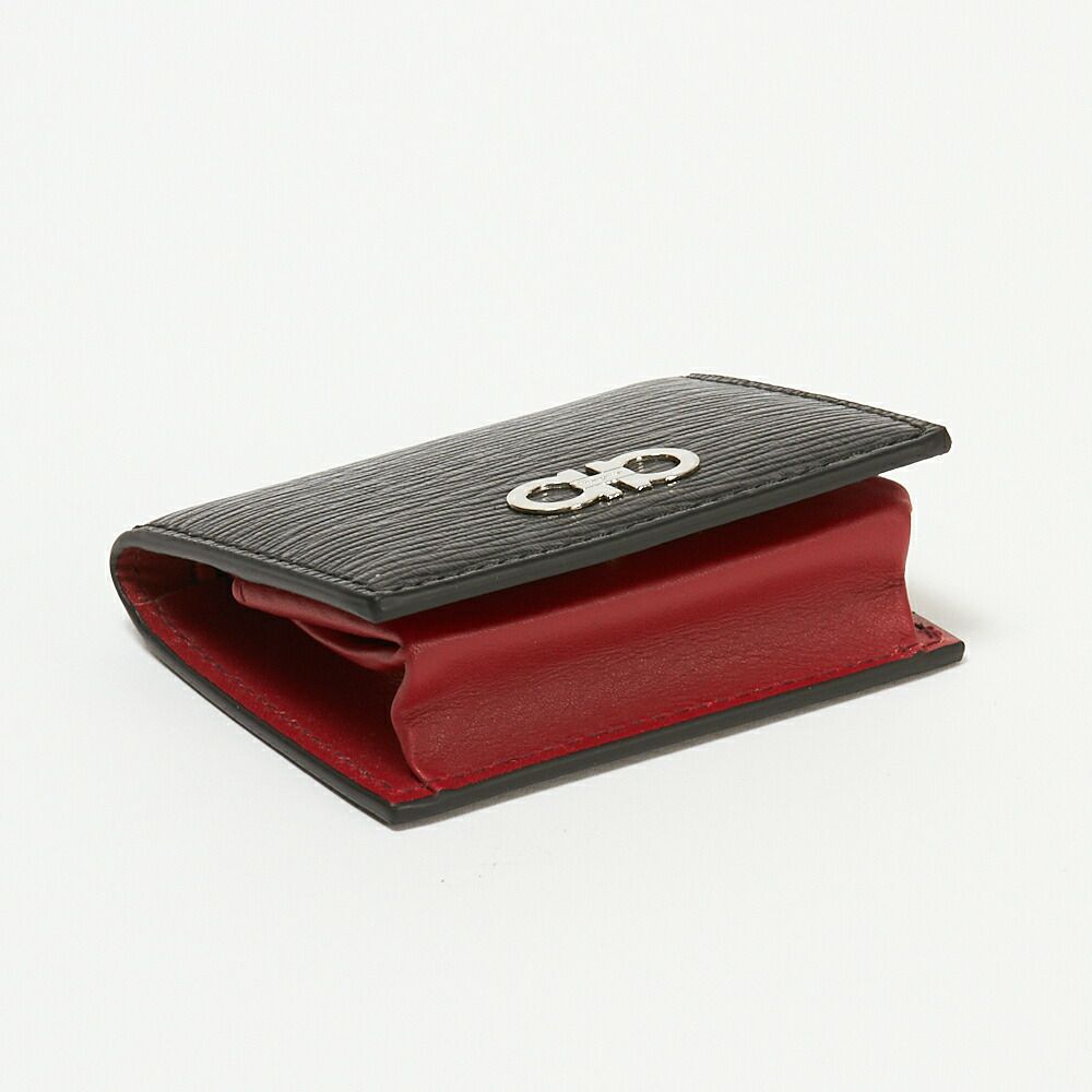 フェラガモ 小銭入れ コインケース 【REVIVAL：リバイバル】 66A137 688857 ブラック（NERO+RED） FERRAGAMO