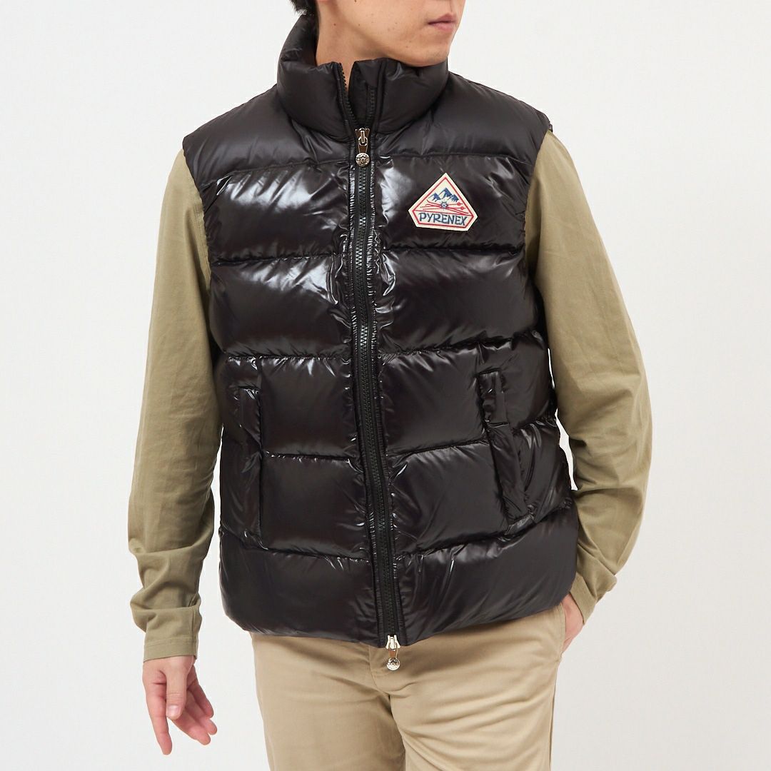 ピレネックス PYRENEX メンズダウンベスト メンズアウター ダウンブルゾン ジレ フルジップ JOHN VEST DOWN HUY021 P0009 BLACK