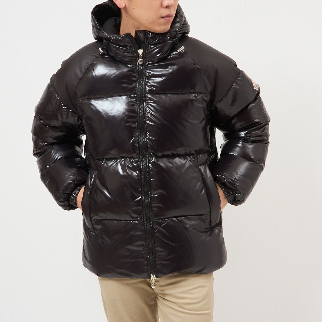 ピレネックス PYRENEX メンズダウンジャケットステン メンズアウター ダウンブルゾン フーディ フルジップ STEN DOWNJACKET HUY022 P0009 BLACK