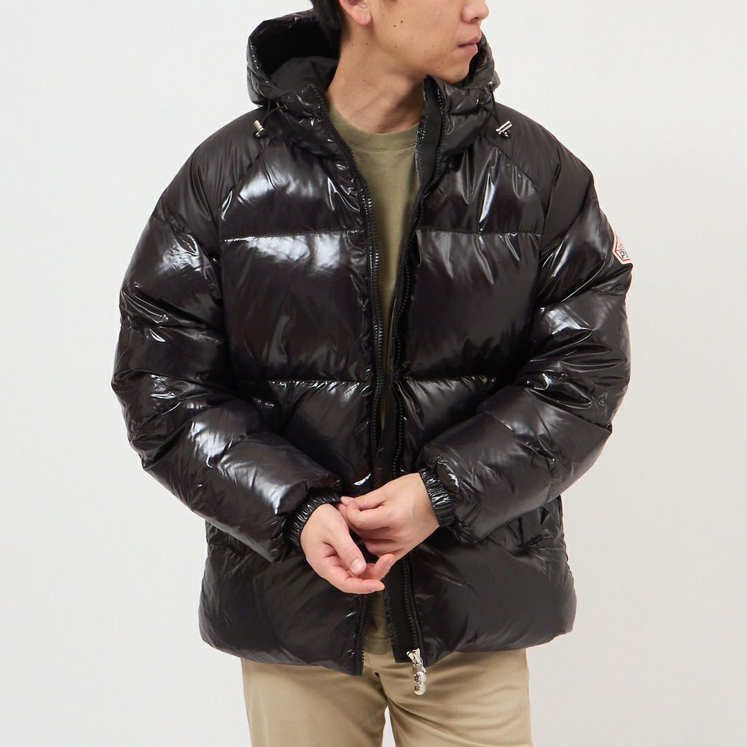 ピレネックス PYRENEX メンズダウンジャケットステン メンズアウター ダウンブルゾン フーディ フルジップ STEN DOWNJACKET HUY022 P0009 BLACK