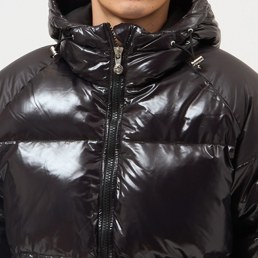 ピレネックス PYRENEX メンズダウンジャケットステン メンズアウター ダウンブルゾン フーディ フルジップ STEN DOWNJACKET HUY022 P0009 BLACK