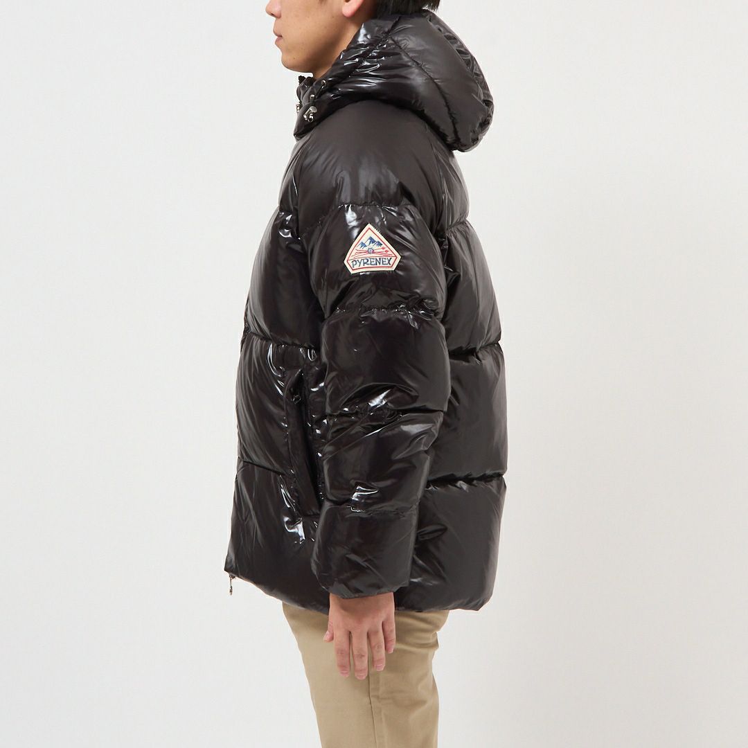ピレネックス PYRENEX メンズダウンジャケットステン メンズアウター ダウンブルゾン フーディ フルジップ STEN DOWNJACKET HUY022 P0009 BLACK