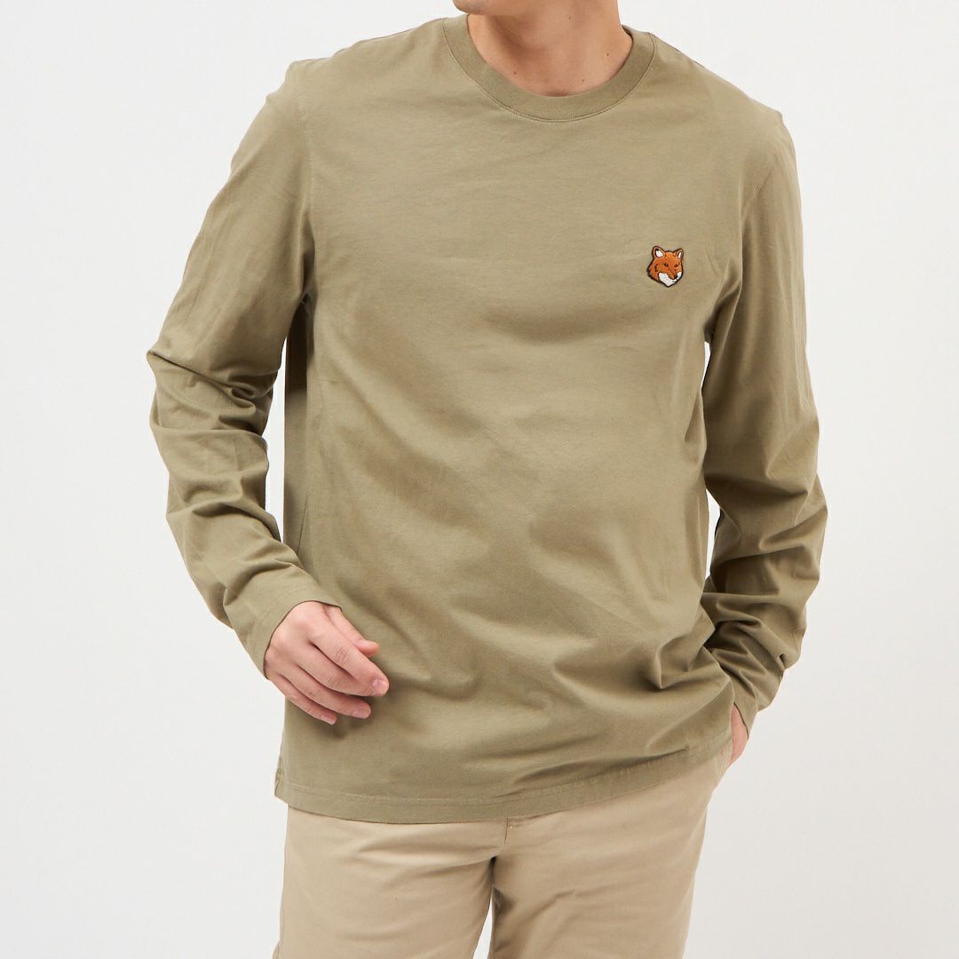 メゾンキツネ MAISON KITSUNE メンズ 長袖 Tシャツ フォックスヘッド レギュラー ロングスリーブ Tシャツ PM00118KJ7026 P131 LAUREL GREEN