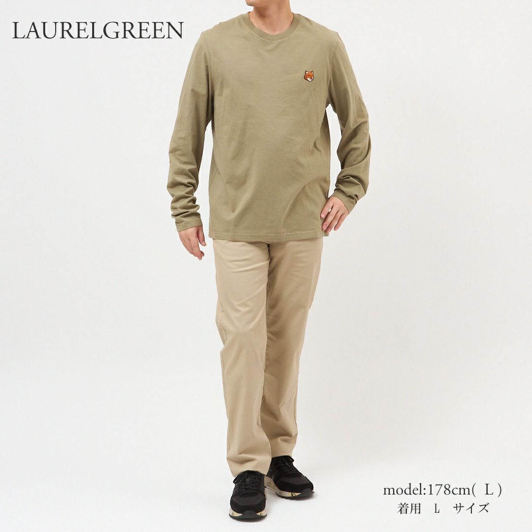 メゾンキツネ MAISON KITSUNE メンズ 長袖 Tシャツ フォックスヘッド レギュラー ロングスリーブ Tシャツ PM00118KJ7026 P131 LAUREL GREEN