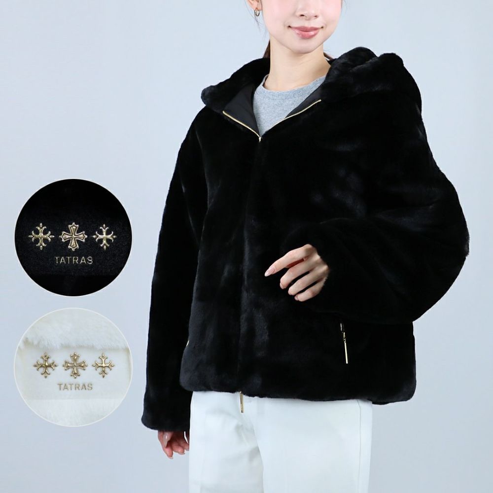 タトラス TATRAS レディースジャケット もこもこ エコファー ボア