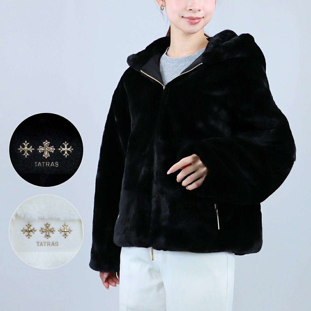 タトラス TATRAS レディースジャケット もこもこ エコファー ボアブルゾン ボアジャケット フルジップ フーディ YUMOLA ユモラ LJXA0039033588