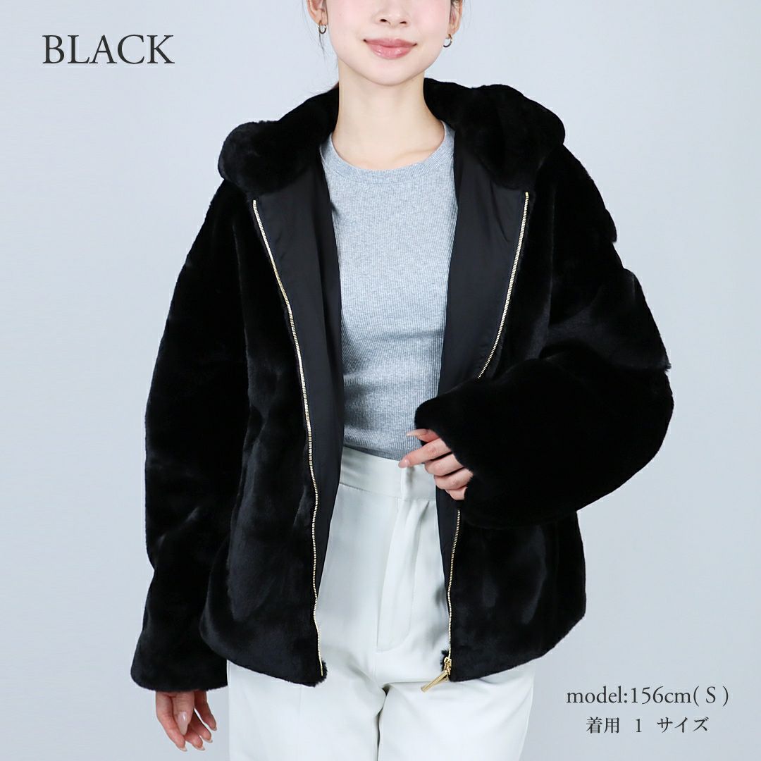 タトラス TATRAS レディースジャケット もこもこ エコファー ボアブルゾン ボアジャケット フルジップ フーディ YUMOLA ユモラ LJXA0039033588