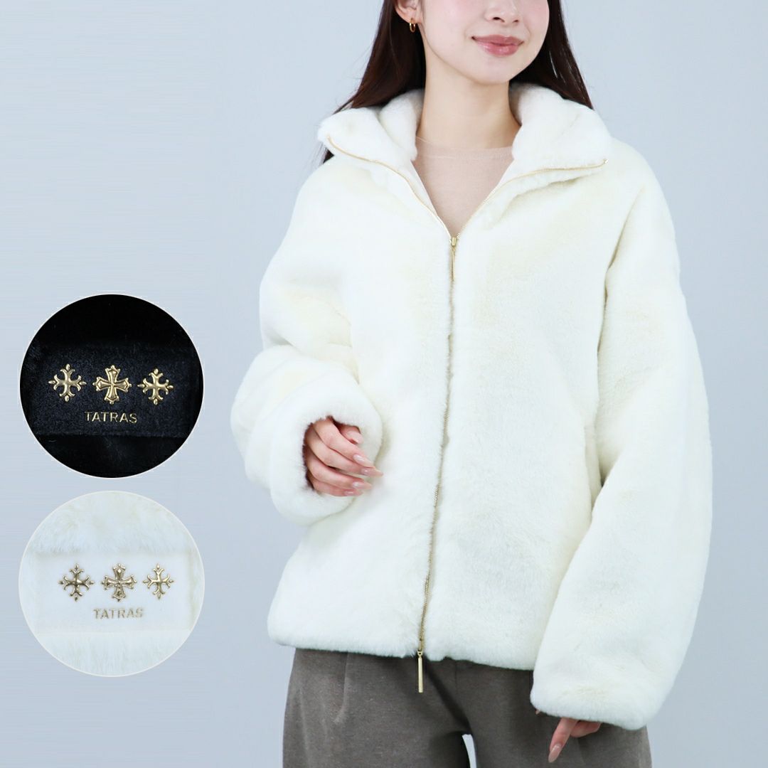 タトラス TATRAS レディースジャケット もこもこ エコファー ボアブルゾン ボアジャケット フルジップ スタンドカラー BARBRA バルブラ LJXA0038033588