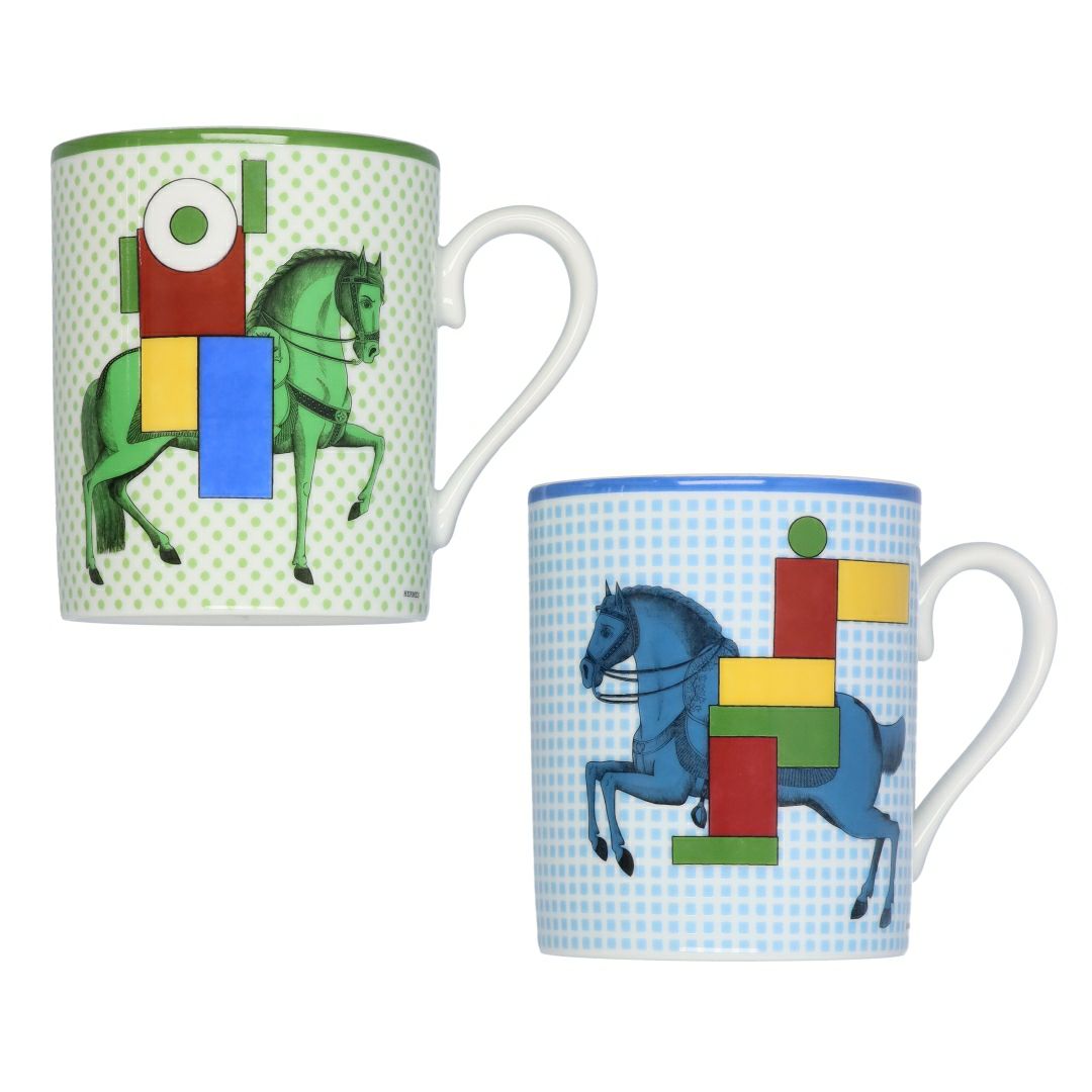 エルメス HERMES マグカップ マグ2個セット カヴァリエ・アン・フォルム 59431 食器 テーブルウェア ペアマグ ポーセリン 磁器