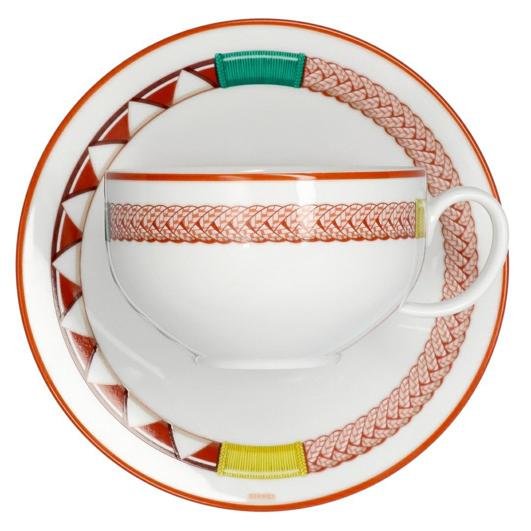 エルメス HERMES ティーカップ&ソーサ― トレサージュ・エケストル 57016 食器 テーブルウェア ポーセリン 磁器