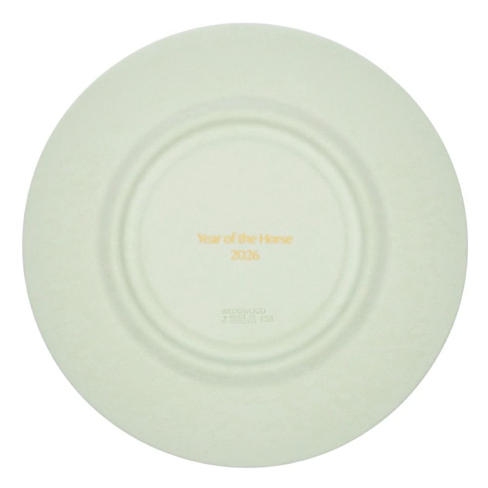 ウェッジウッド WEDGWOOD ラウンドトレイ 皿 置物 イヤープレート 2026 ジャスパーウェア 75612 ストーンウェア 干支 ジャスパー エト ウマ 【お取り寄せ】