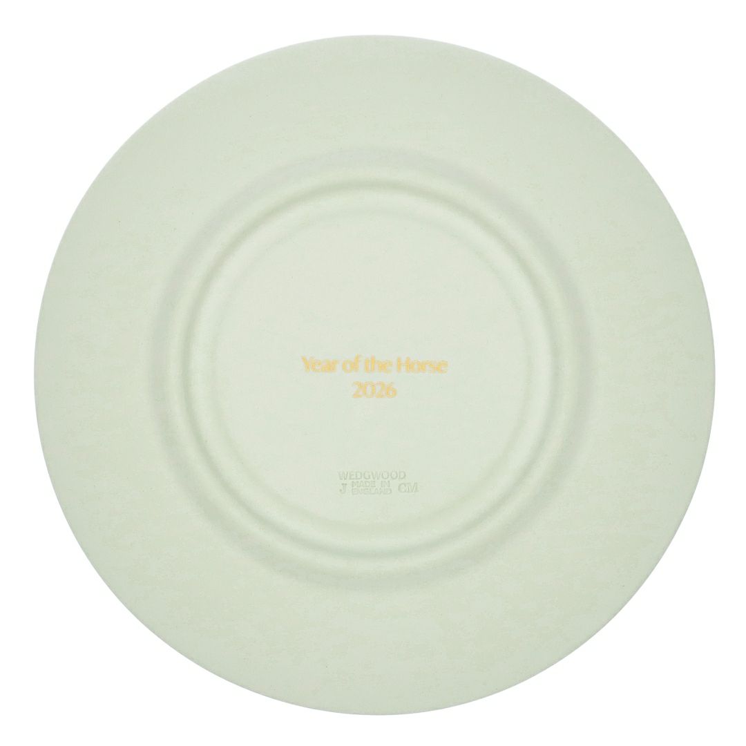 ウェッジウッド WEDGWOOD ラウンドトレイ 皿 置物 イヤープレート 2026 ジャスパーウェア 75612 ストーンウェア 干支 ジャスパー エト ウマ 【お取り寄せ】