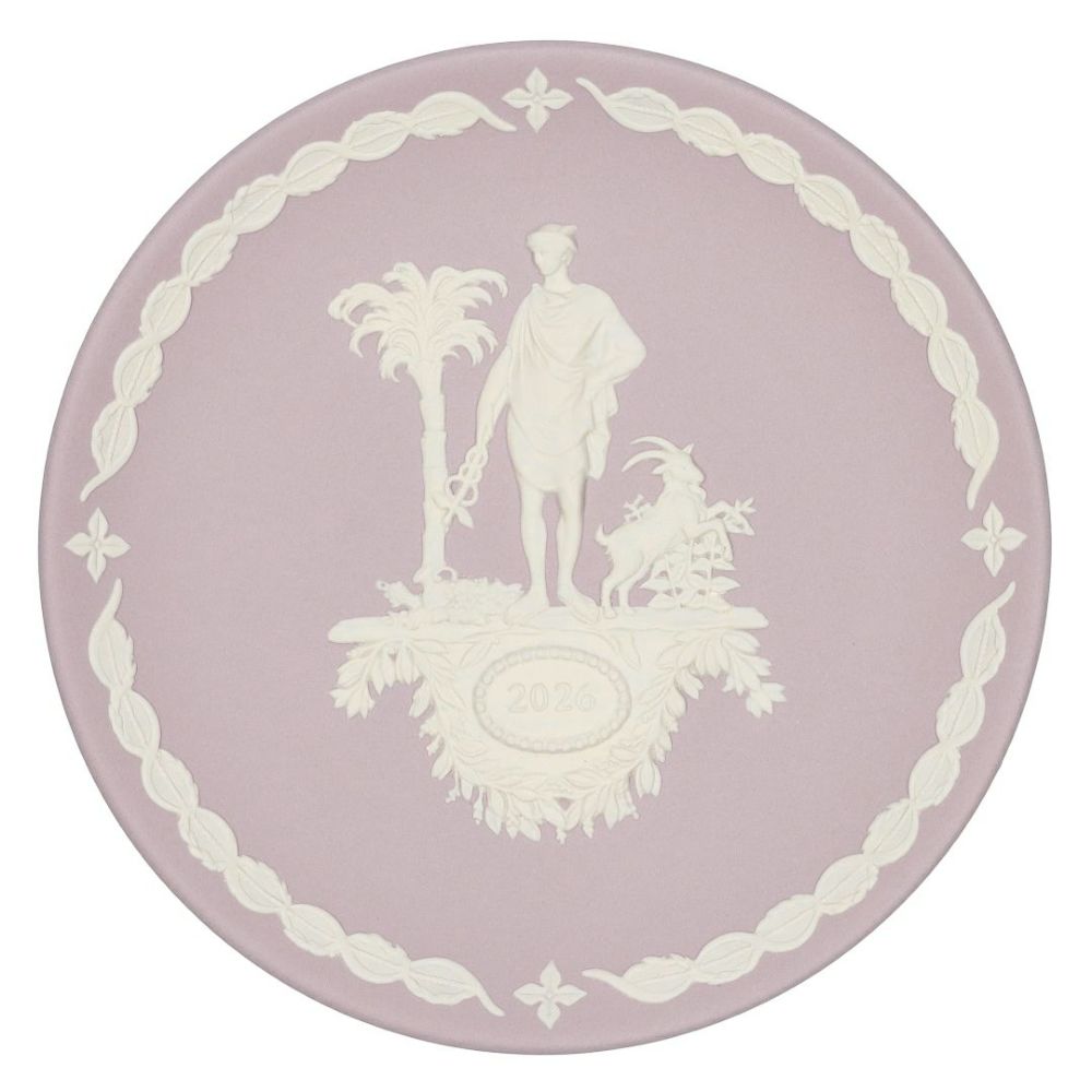 ウェッジウッド WEDGWOOD ラウンドトレイ 皿 置物 イヤープレート 2026 ジャスパーウェア 75611 ストーンウェア 【お取り寄せ】