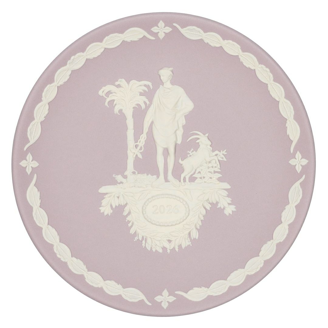 ウェッジウッド WEDGWOOD ラウンドトレイ 皿 置物 イヤープレート 2026 ジャスパーウェア 75611 ストーンウェア 【お取り寄せ】