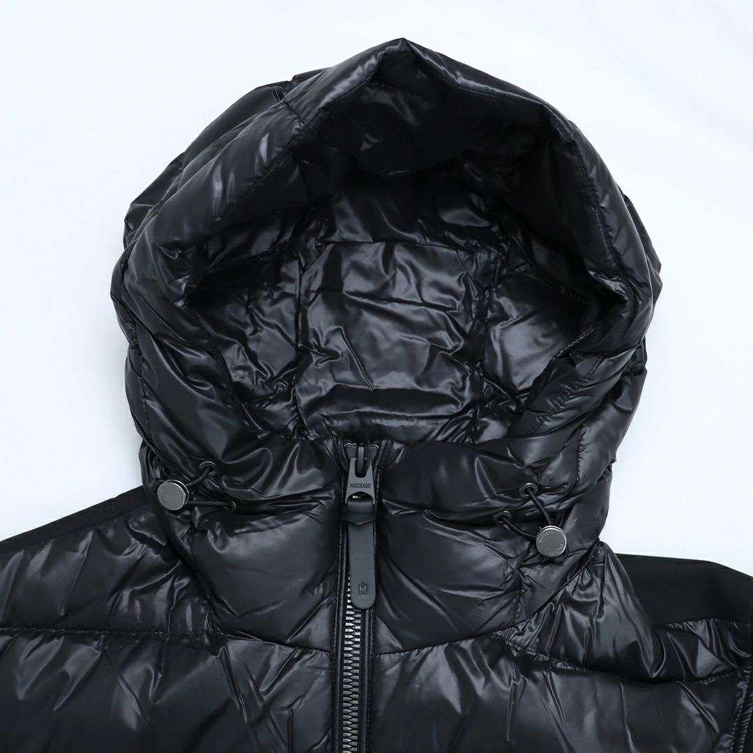マッカージュ MACKAGE メンズアウター メンズジャケット メンズダウン ライトダウンジャケット ジップアップ フーディ コンビネーションジャケット ジャージダウン FRANK-R C0001 BLACK