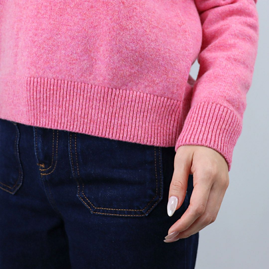 メゾンキツネ MAISON KITSUNE レディース ニット クルーネックセーター ベイビー フォックス ラムズウール レギュラー ジャンパー PW00817KT1006 0327 PALE ROSE