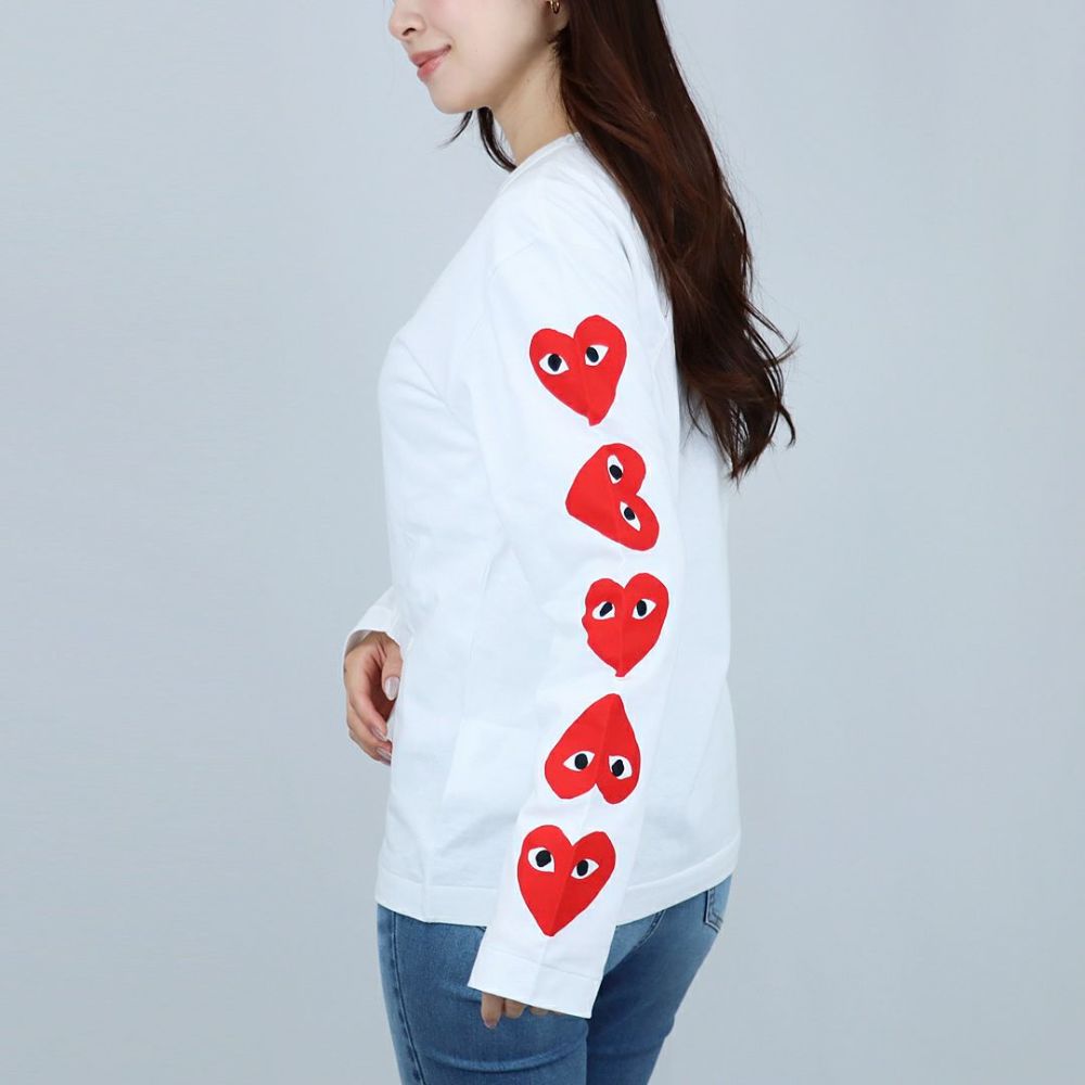 コムデギャルソン COMME DES GARCONS ユニセックス 長袖 Tシャツ ロンT PLAY プレイ T262 ソデロゴﾞLT