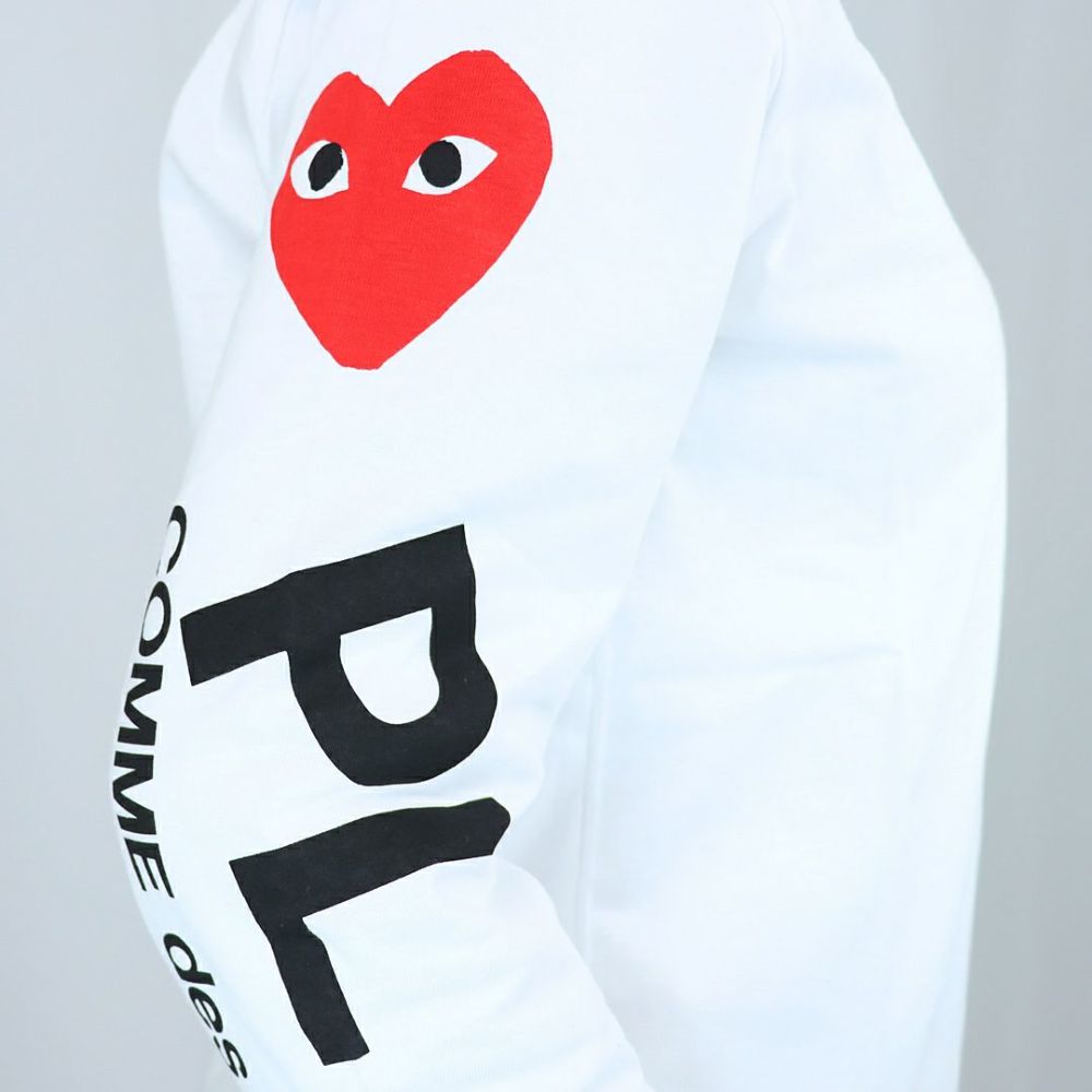 コムデギャルソン COMME DES GARCONS ユニセックス 長袖 Tシャツ ロンT PLAY プレイ T262 ソデロゴﾞLT