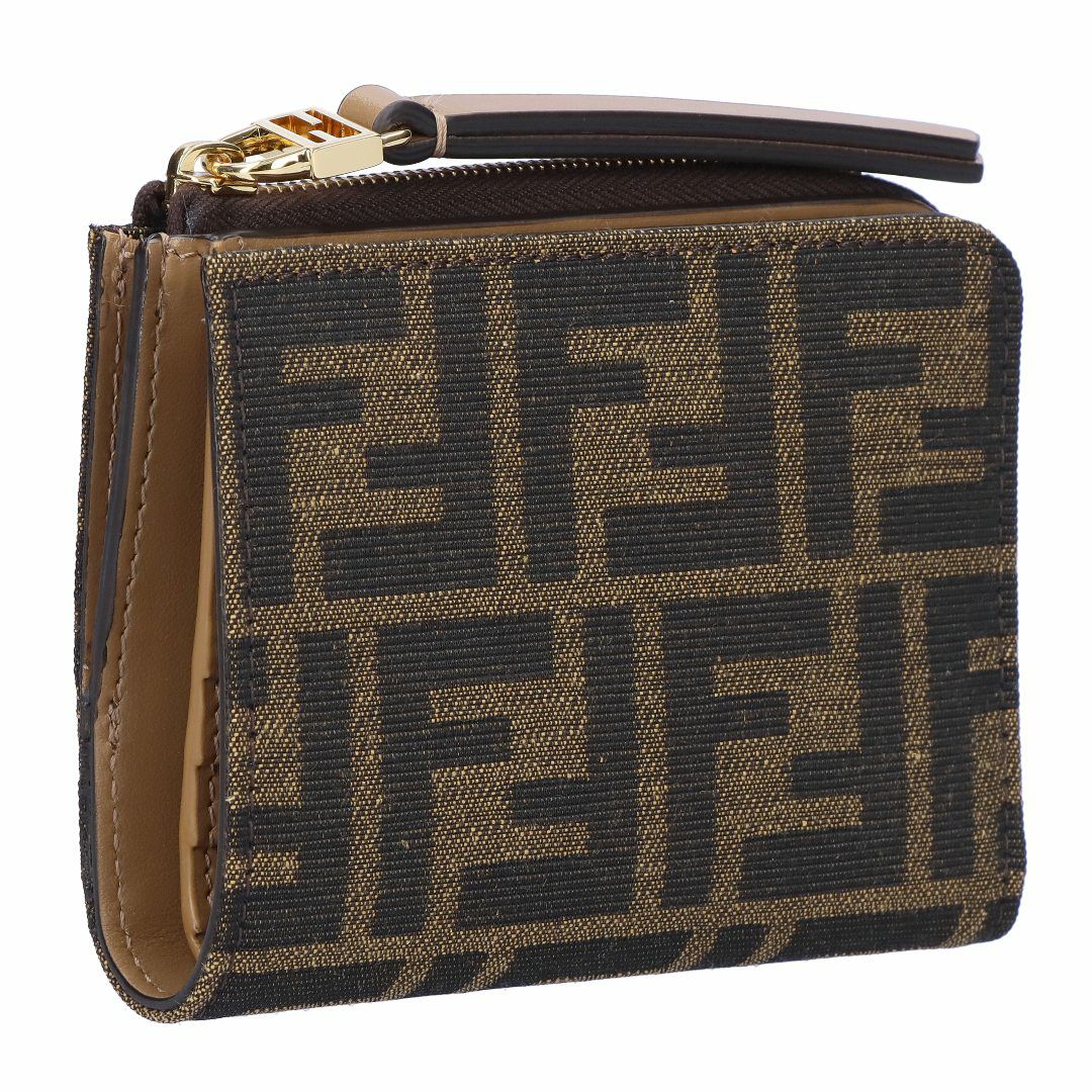 フェンディ FENDI 折財布 二つ折り財布 ZUCCA JAGUARD 8M0519 A98P F0A6E BACCO+DARK BROWN+SOFT GOLD