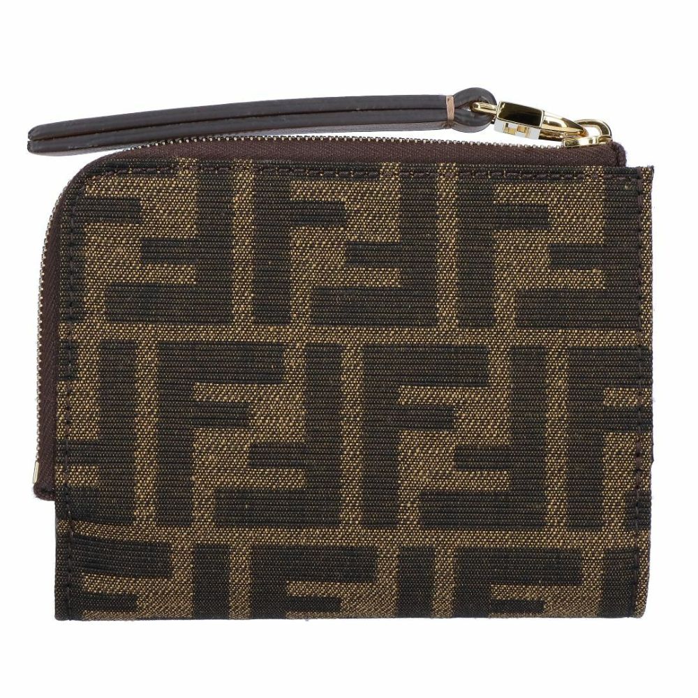フェンディ FENDI 折財布 二つ折り財布 ZUCCA JAGUARD 8M0519 A98P F0A6E BACCO+DARK BROWN+SOFT GOLD