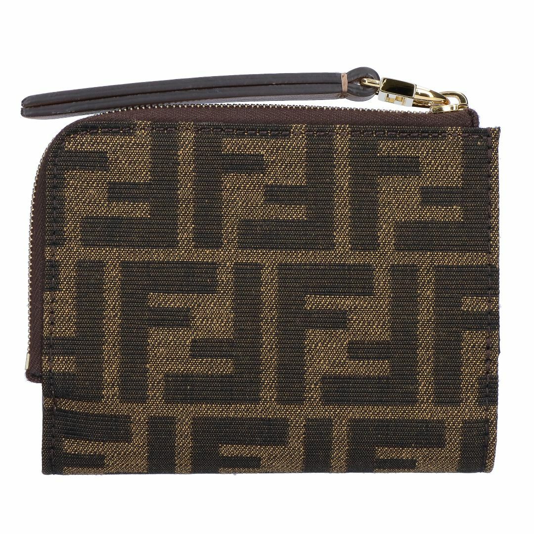 フェンディ FENDI 折財布 二つ折り財布 ZUCCA JAGUARD 8M0519 A98P F0A6E BACCO+DARK BROWN+SOFT GOLD