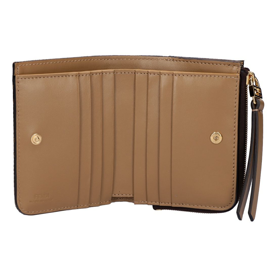 フェンディ FENDI 折財布 二つ折り財布 ZUCCA JAGUARD 8M0519 A98P F0A6E BACCO+DARK BROWN+SOFT GOLD