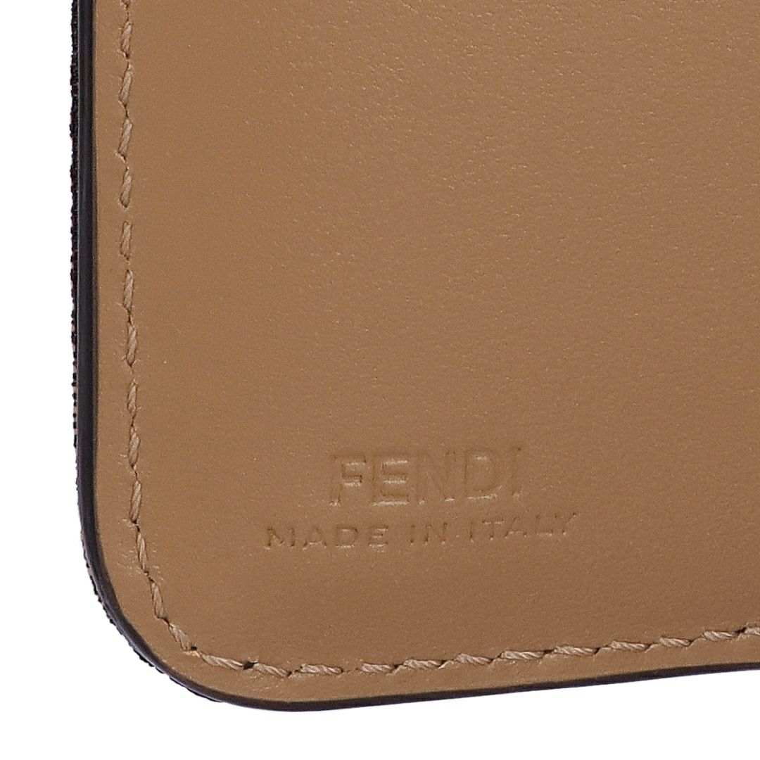 フェンディ FENDI 折財布 二つ折り財布 ZUCCA JAGUARD 8M0519 A98P F0A6E BACCO+DARK BROWN+SOFT GOLD