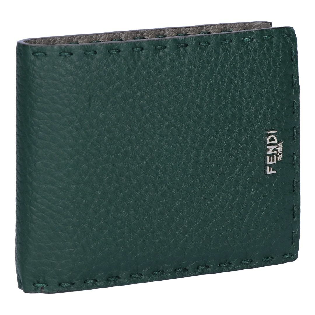 フェンディ FENDI メンズ 折財布 ニつ折り財布 小銭入れ付き SELLERIA セレリア 7M0194 AP3C F1TUN VERDE NORI+ARGILLA+P