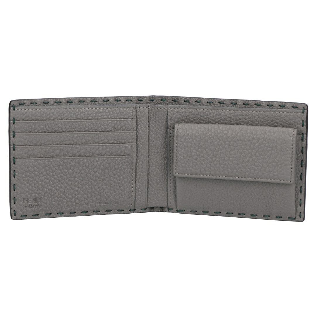 フェンディ FENDI メンズ 折財布 ニつ折り財布 小銭入れ付き SELLERIA セレリア 7M0194 AP3C F1TUN VERDE NORI+ARGILLA+P