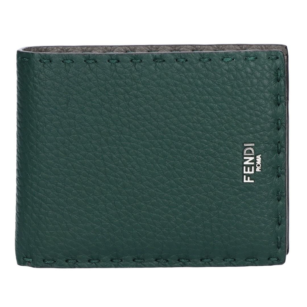 フェンディ FENDI メンズ 折財布 ニつ折り財布 小銭入れ付き SELLERIA セレリア 7M0194 AP3C F1TUN VERDE NORI+ARGILLA+P