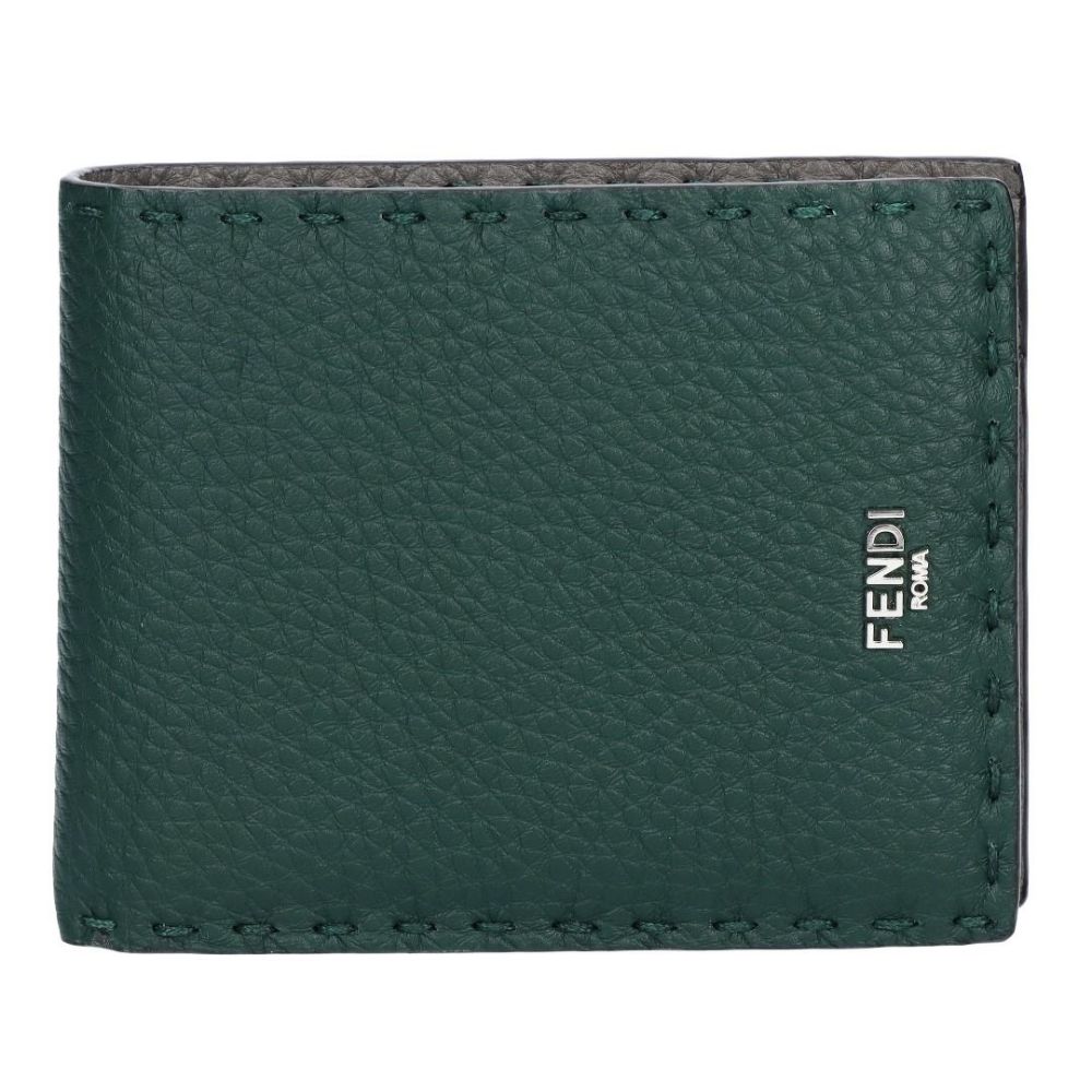 フェンディ FENDI メンズ 折財布 ニつ折り財布 小銭入れ付き SELLERIA セレリア 7M0194 AP3C F1TUN VERDE NORI+ARGILLA+P