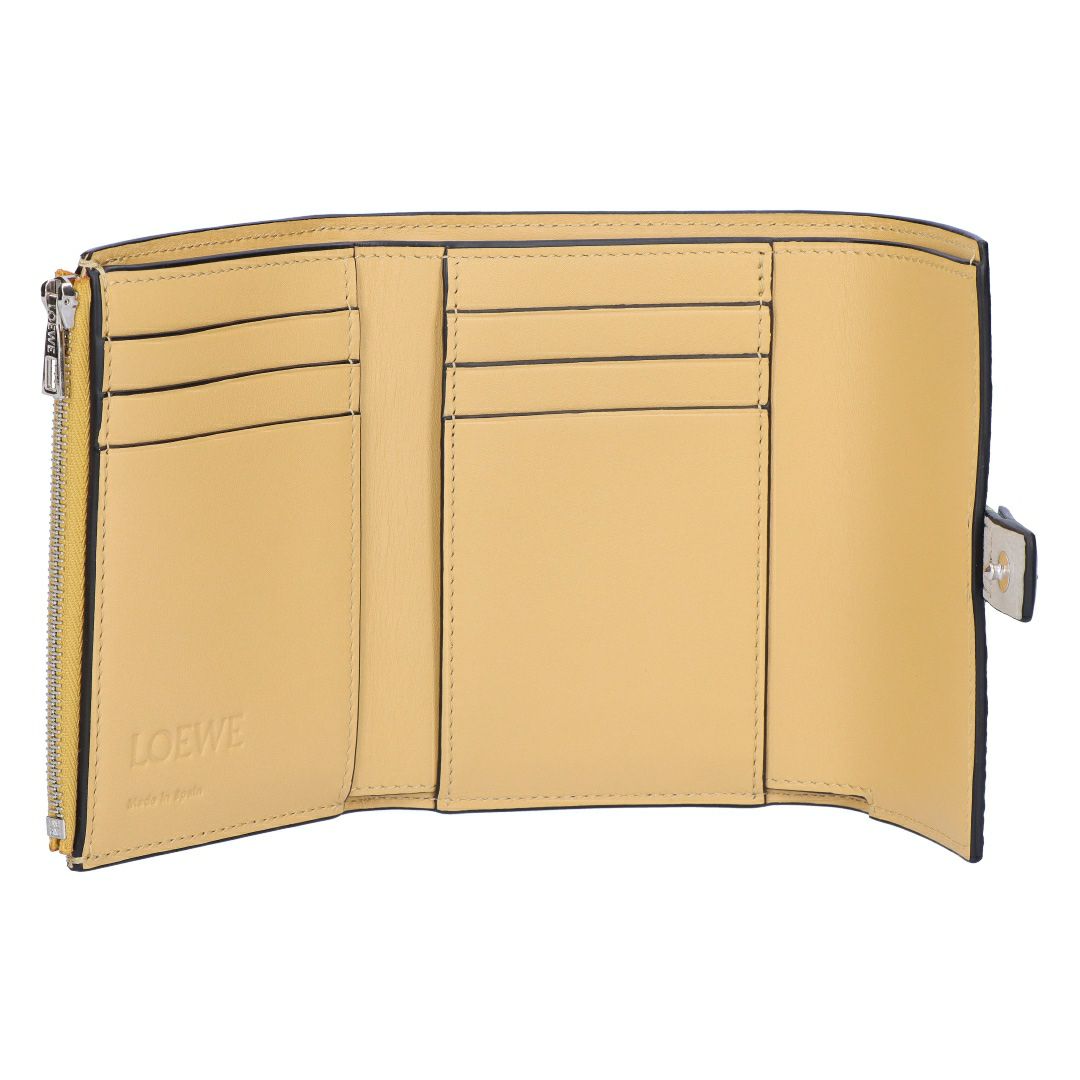 ロエベ LOEWE 折財布 三つ折り財布 スモール ヴァーティカル ウォレット C660S86X04 5666 SHELL GREY/EUCALYPTUS