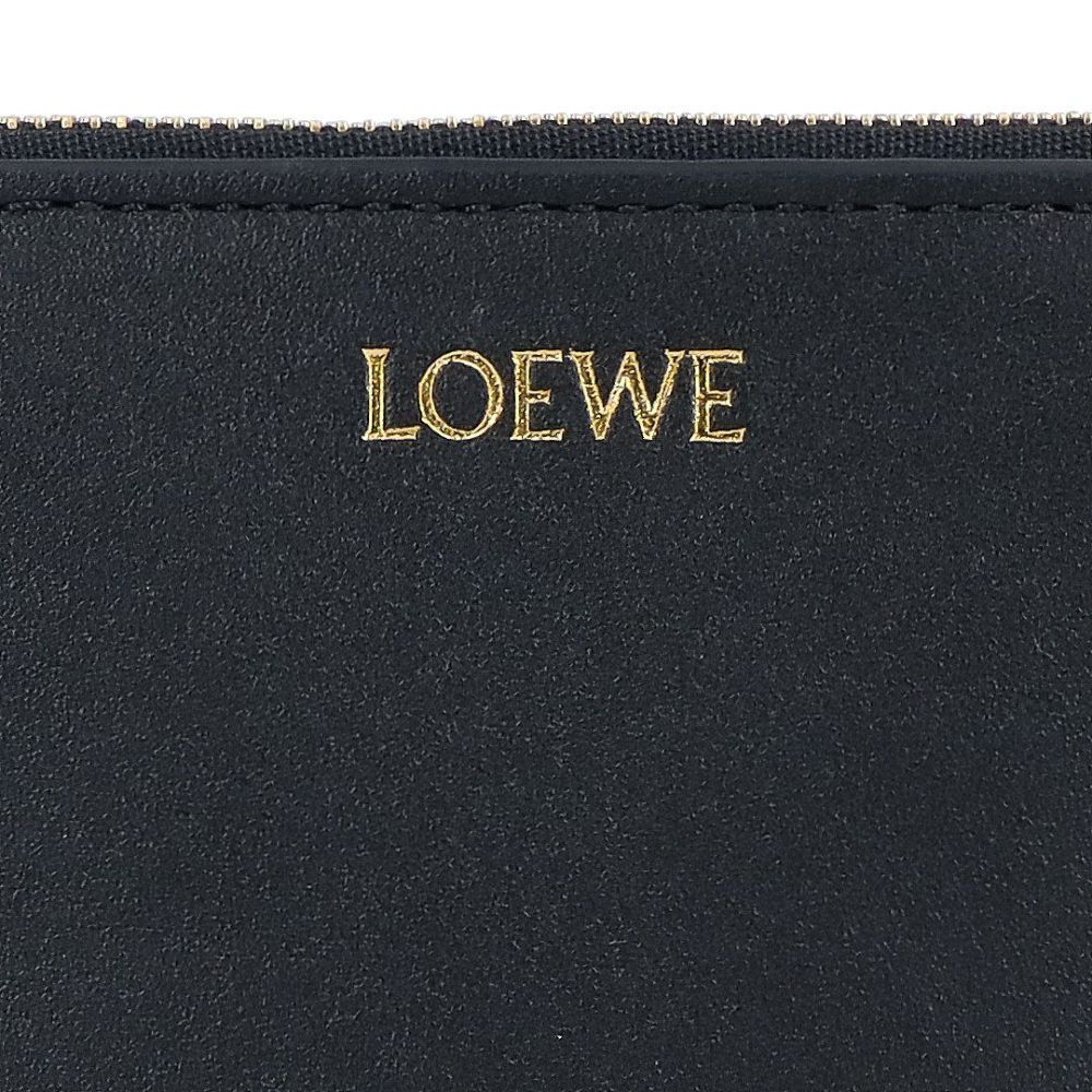 ロエベ LOEWE 小銭入れ コインケース コンパクトウォレット ノット ジップ コインパース CEM1ZCPX02 6036 BLACK/BRIGHT ORANGE