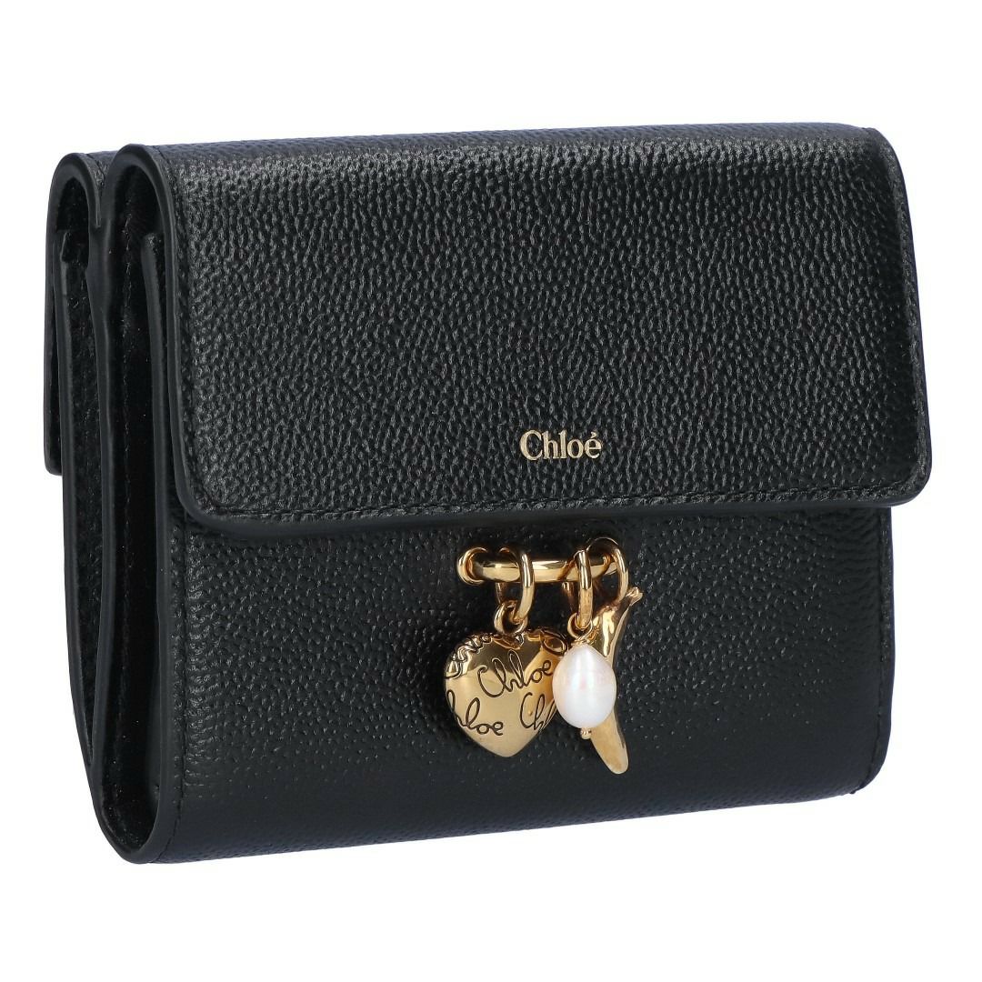 クロエ CHLOE 折財布 三つ折り財布 CHLOE CHARMS クロエチャームズ CH25AP976Q12 001 BLACK 【お取り寄せ】