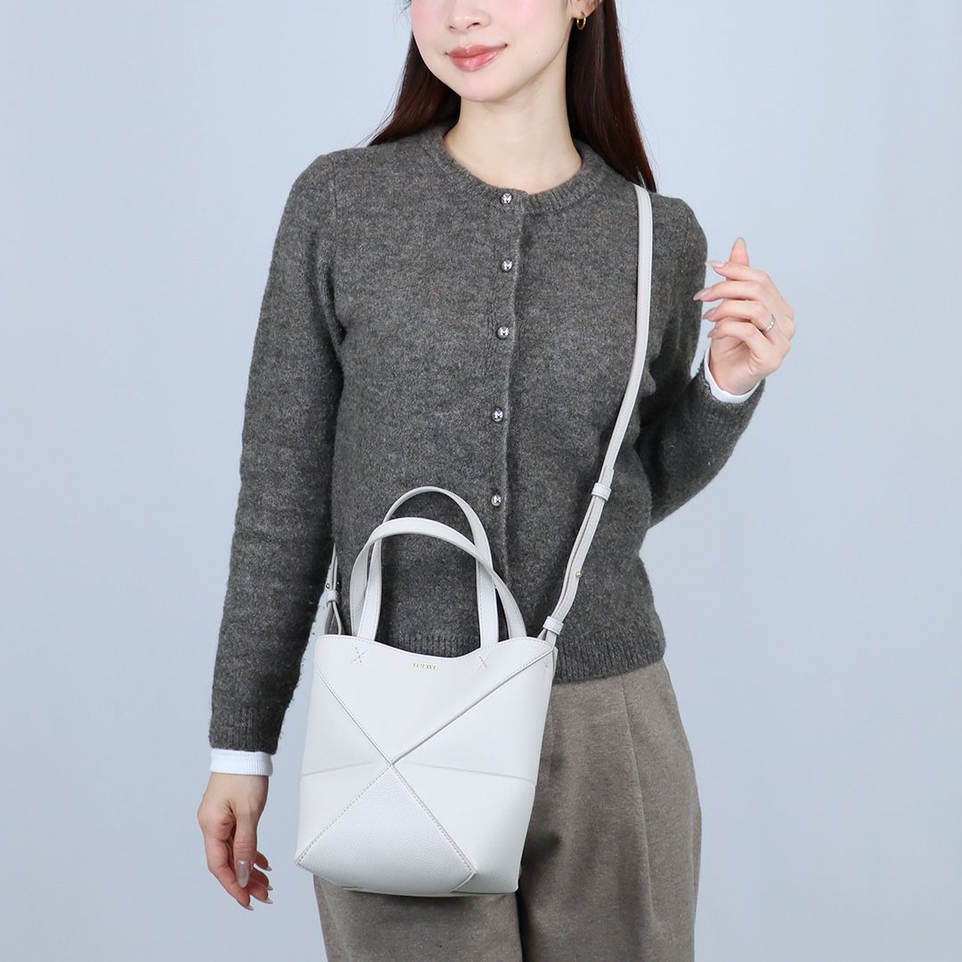 ロエベ LOEWE 2WAYバッグ PUZZLE FOLD TOTE MINI パズルフォルドトートミニ A779V25X19 1769 LIGHT GHOST 【お取り寄せ】