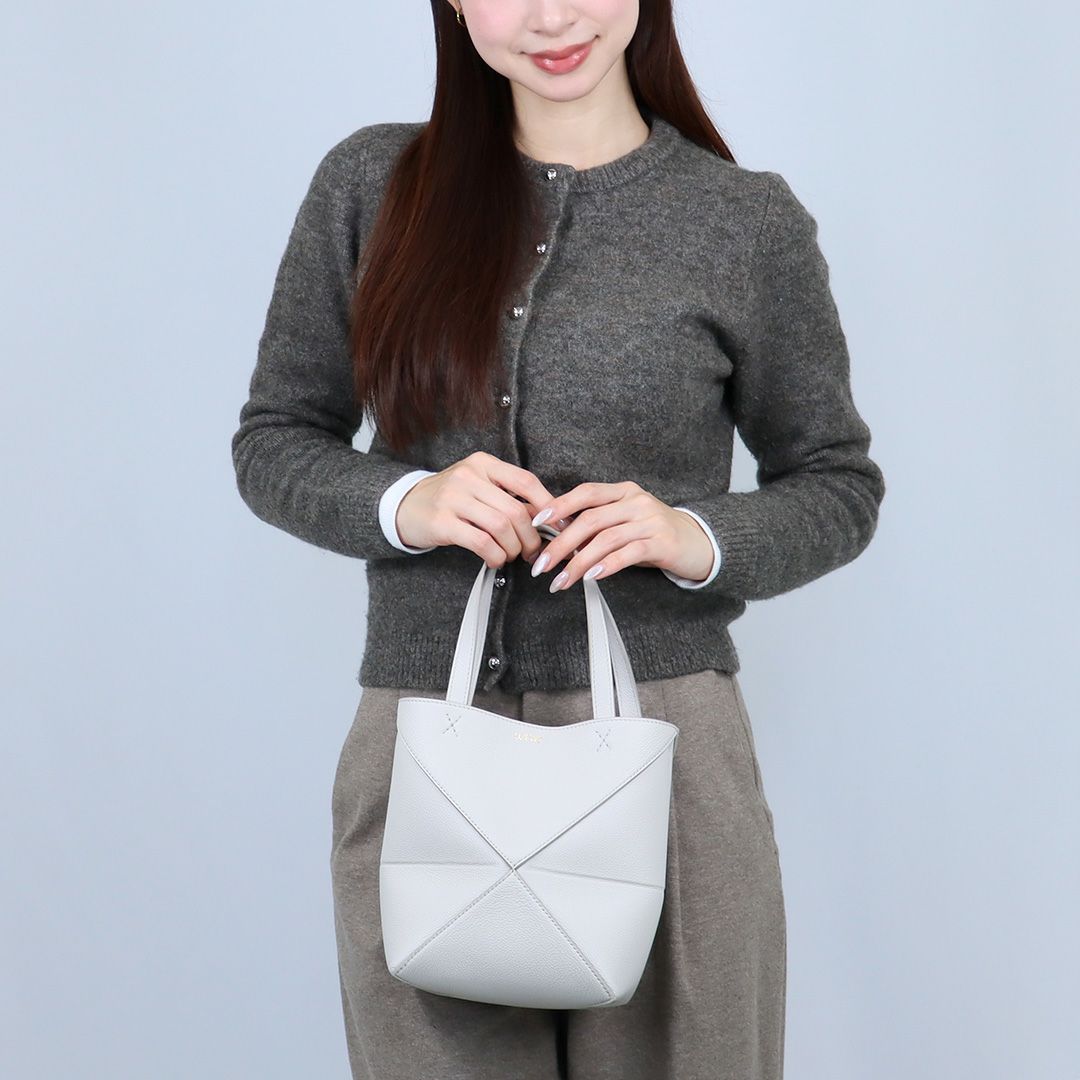 ロエベ LOEWE 2WAYバッグ PUZZLE FOLD TOTE MINI パズルフォルドトートミニ A779V25X19 1769 LIGHT GHOST 【お取り寄せ】