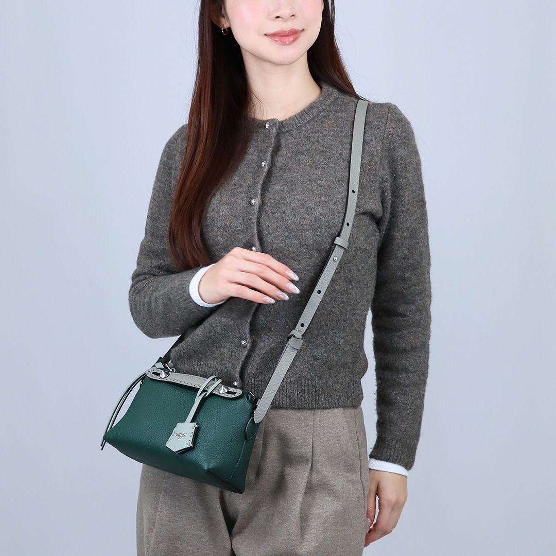 フェンディ FENDI 2WAYバッグ BY THE WAY SOFT SELLERIA MACRO バイザウェイ セレリア ミニ 8BS098 AV1J-F1TDY ROME MIX GREEN NORI+DOVE 【お取り寄せ】