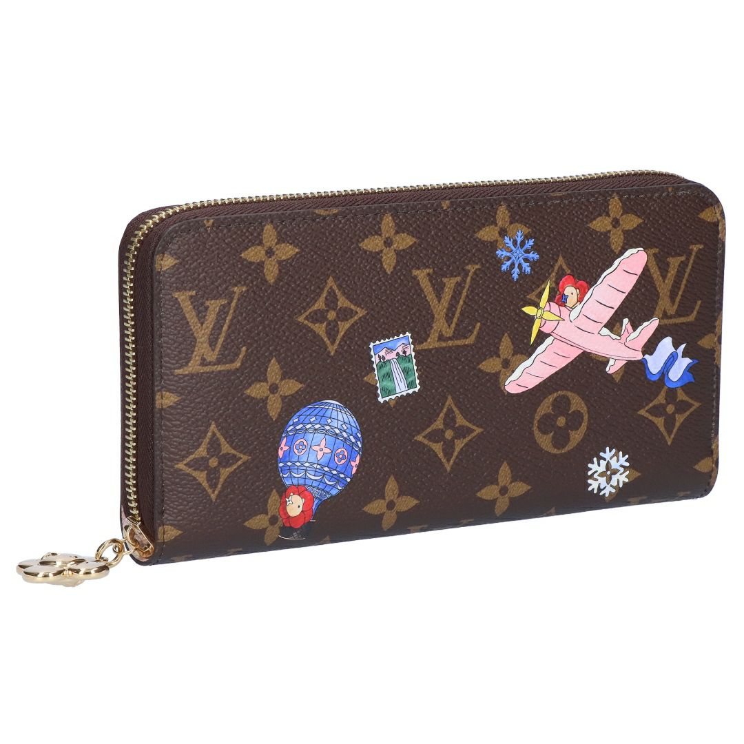ルイヴィトン LOUIS VUITTON 長財布 モノグラム ホリディ・コレクション 村上隆 LV M26256 ジッピー･ウォレット スノーウィパール