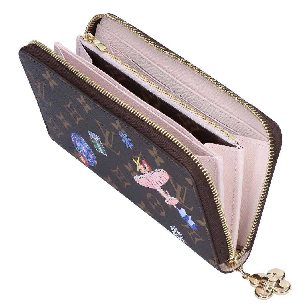 ルイヴィトン LOUIS VUITTON 長財布 モノグラム ホリディ・コレクション 村上隆 LV M26256 ジッピー･ウォレット スノーウィパール